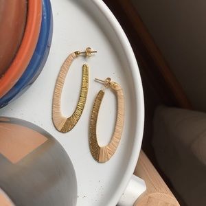 ZIA Gold and straw open hoops